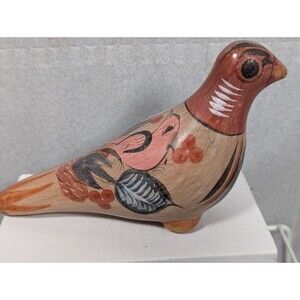 Vintage Tonala Hand Painted Dove Bird Mexican Ceramic Pottery Mexico Art TN11